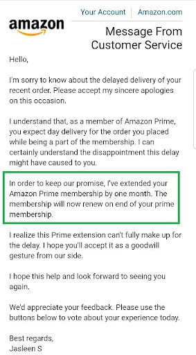 apology amazon